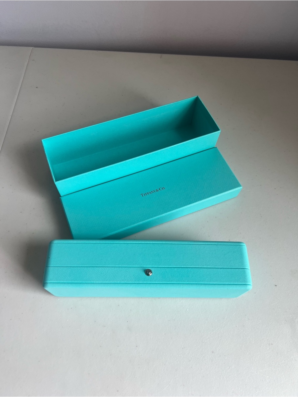 Tiffany & Co. Signature Blue Bracelet/Watch Box with Black Interior - Picture 3 of 5